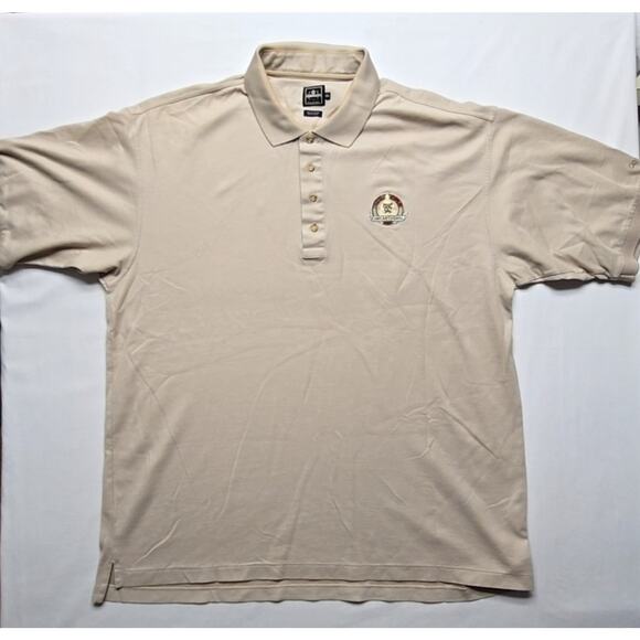 Vintage U.S. Open 1997 Goldwin Men's XXL Polo Shirt Beige Golf Apparel Cotton - Picture 1 of 8